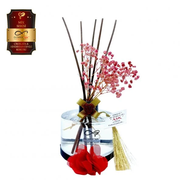 Ölümsüz Aşk Mix Serisi Çikolata & Hindistan Cevizi 10 x 200 ml Silindir Şişe Bambu Çubuklu Koku ürün görseli