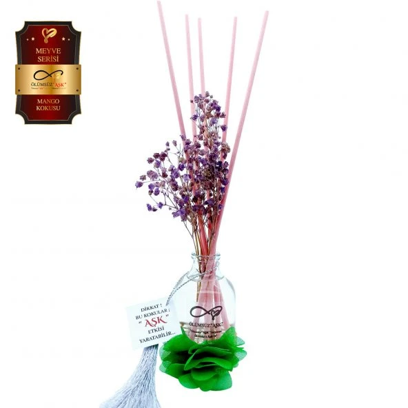 Ölümsüz Aşk Meyve Serisi Mango Kokulu 10 x 50 ml Oval Şişe Bambu Çubuklu Ortam Kokusu ürün görseli