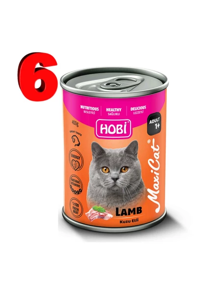 HOBİ MAXİCAT KONSERVE KUZU ETLİ 400GR 6 TANE