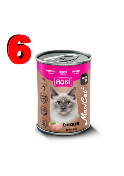 HOBİ MAXİCAT KONSERVE TAVUKLU 400GR 6 TANE