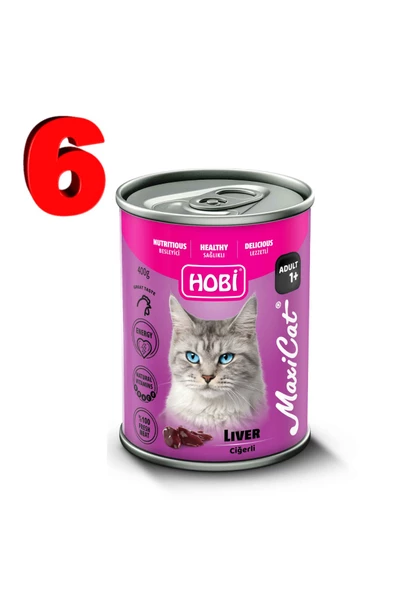 HOBİ MAXİCAT KONSERVE CİĞERLİ 400GR 6 TANE