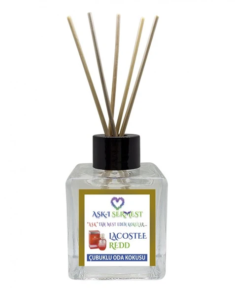 Aşk-ı Sermest Leylak Aromalı Bambu Çubuklu Oda Kokusu Parfüm,  Küp Şişe, 60 mL, 5 Adet - 1