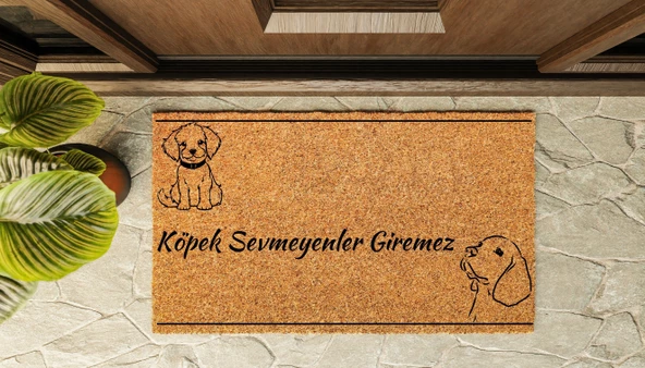 Kapı Önü Paspası Özel Tasarım Koko Model Köpek Sevmeyen Giremez PK-1568