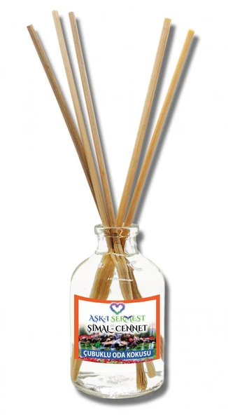 Aşk-ı Sermest Şimal Cennet Çiçek Aromalı Bambu Çubuklu Oda Kokusu Parfüm, Oval Şişe, 50 mL , 5 Adet ürün görseli 1