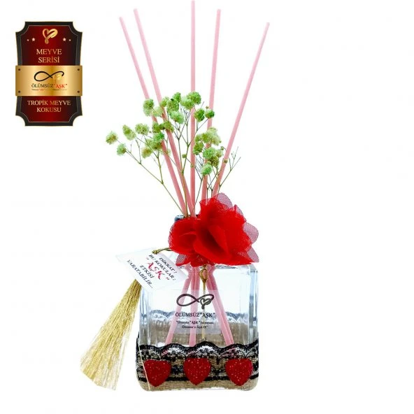 Ölümsüz Aşk Meyve Serisi Tropik Meyve Kokulu 10 x 200 ml küp Şişe Bambu Çubuklu Ortam Kokusu ürün görseli 1