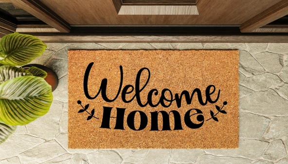 Kapı Önü Paspası Özel Tasarım Koko Model Welcome Home PK-1592