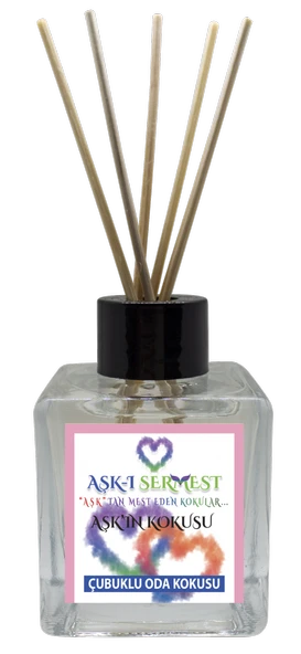 Aşk-ı Sermest Aşkın Kokusu Çiçek Aromalı Bambu Çubuklu Oda Kokusu Parfüm, Küp Şişe, 120 mL, 5 Adet ürün görseli 1