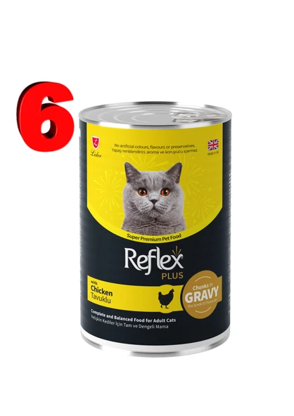 REFLEX PLUS TAVUKLU KONSERVE 400GR 6 TANE