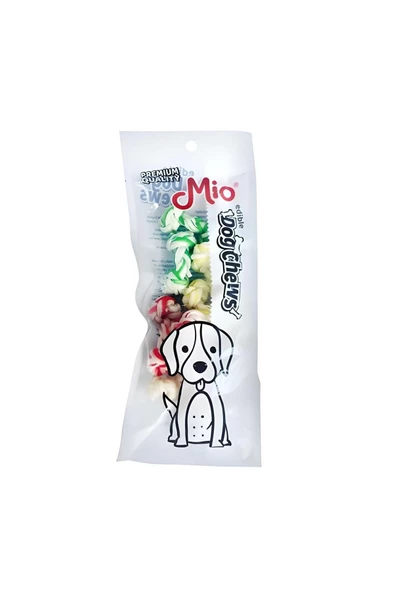 Renkli Düğüm Kemik Köpek Ödülü 8'li (6cm-8gr) 1 Paket