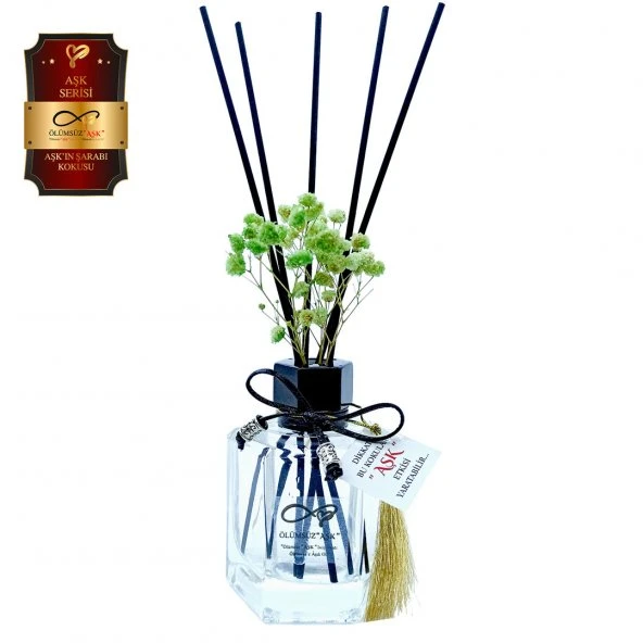 Ölümsüz Aşk Aşk Serisi Aşk'ın Şarabı Kokulu 10 x 120 ml Köşeli Şişe Bambu Çubuklu Ortam Kokusu ürün görseli 1