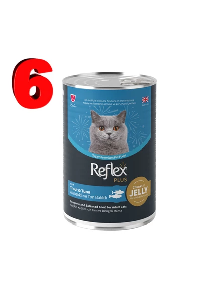 REFLEX PLUS ALABALIK&TON BALIKLI KEDİ KONSERVE 400GR 6 TANE