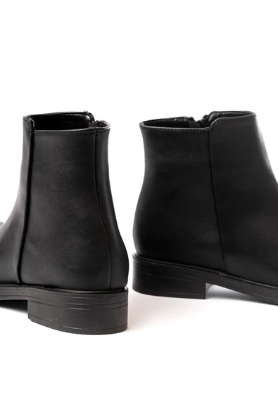 Siyah Fermuarlı Günlük Kadın Bot - Resim 4