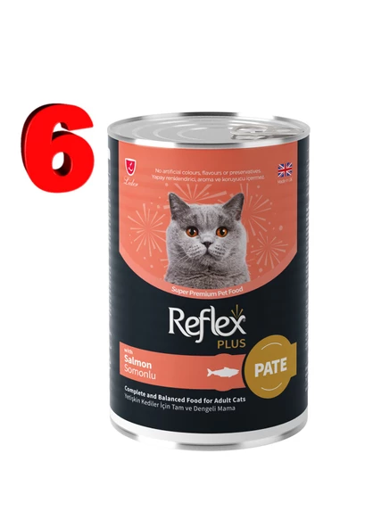 REFLEX PLUS SOMONLU KEDİ MAMA 395GR 6 TANE