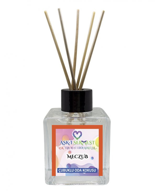 Aşk-ı Sermest Meczub Çiçek Aromalı Bambu Çubuklu Oda Kokusu Parfüm,  Küp Şişe, 60 mL, 3 Adet - 1