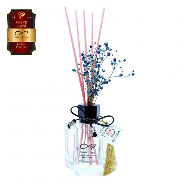 Ölümsüz Aşk Meyve Serisi Limon Kokulu 10 x 120 ml Köşeli Şişe Bambu Çubuklu Ortam Kokusu ürün görseli 1