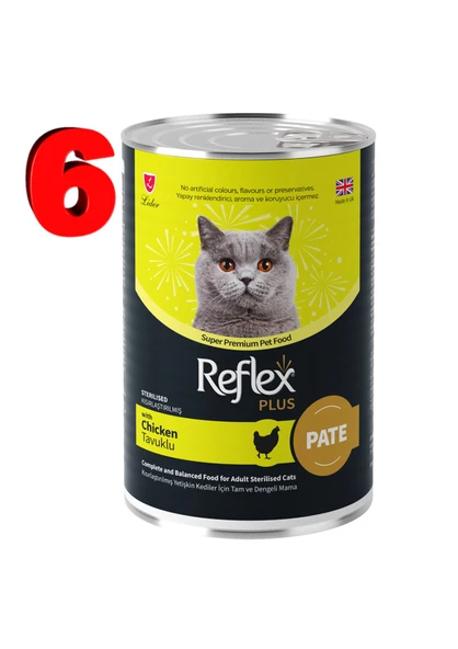 REFLEX PLUS TAVUKLU KISIR KEDİ KONSERVE 395GR 6 TANE