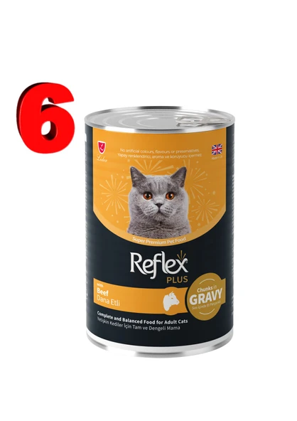 REFLEX PLUS DANA ETLİ KEDİ KONSERVE 400GR 6 TANE