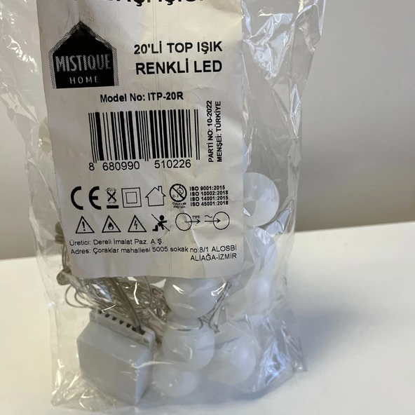 20 li Top Renkli Led Yılbaşı Ağaçı Işığı - Mavi Su Dünyası - 2