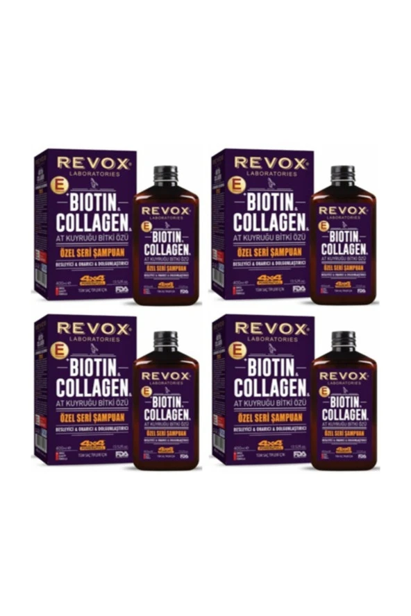 Biotin Collagen At Kuyruğu Dolgunlaştırıcı Şampuan 400 Ml X 4