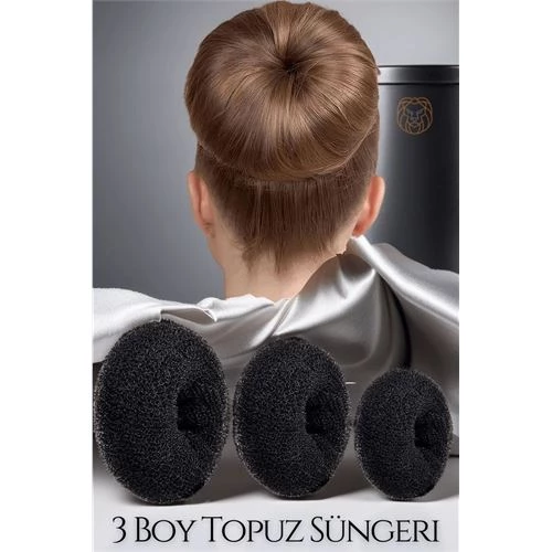 ModaCar Siyah Saç Topuz Süngeri 3 Boy Forero Design