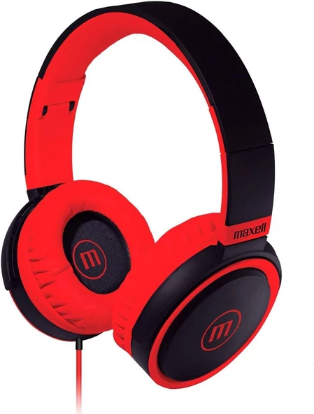 Maxell Kulaküstü Kablolu Kulaklık Siyah-Kırmızı