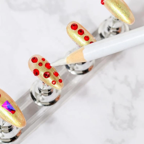 Nail Art Taş Tutucu Mumlu Kalem (10 Adet) - Resim 2
