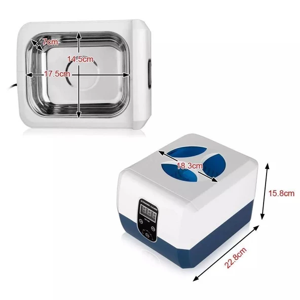 Ultrasonik Temizleyici Beyaz 1300ml Ultrasonic Cleaner 40Hz GT SONIC - 3