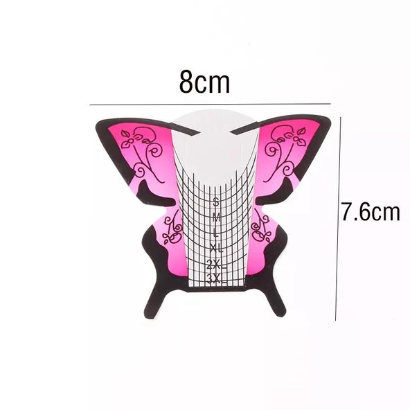 500 lü Kelebek Protez Tırnak Şablon Alt Form - Resim 2