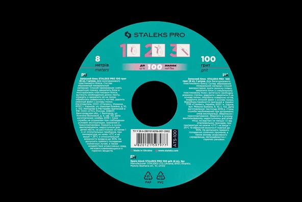 Staleks Metal Taban Rulo Yedek Zımpara 100 Grit - 2