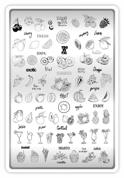 Takida Stamping Baskı Plakası XL Meyve 19