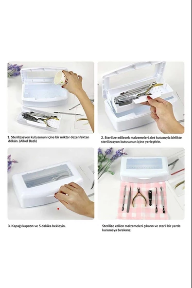 Manikür Pedikür Aletleri Dezenfeksiyon Kutusu - 4