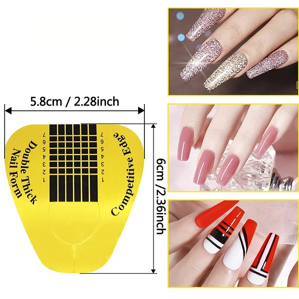 100 lü Gold Protez Tırnak Şablon Alt Form - Resim 2