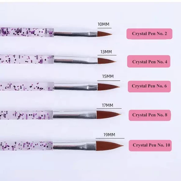 Nail Art Akrilik Jel Tırnak Fırça Seti 20li - Resim 3