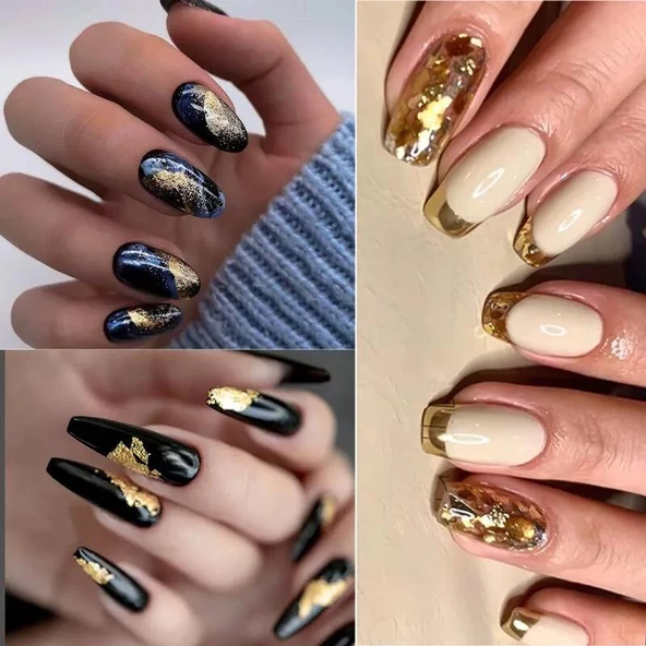 Tırnak Süsleme Kırık Folyo Parçaları 12'li set Potal Nail Art - Resim 4