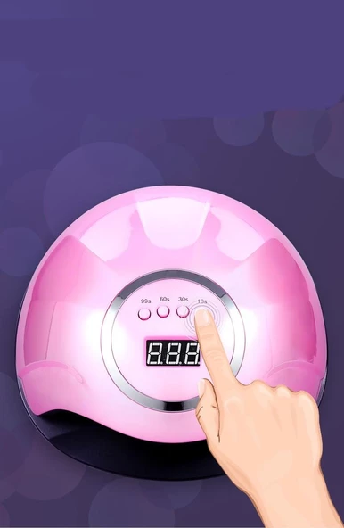 Manikür Tırnak Kurutucu UV Led Lamba Pembe 120W - 2