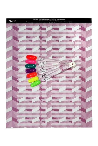 Plastik Tırnak Renk Kartelası Etiketi - Resim 2