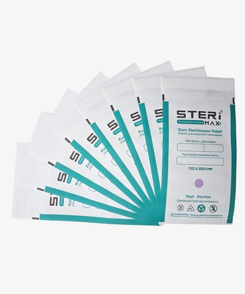 Sterilizasyon Zarfı - İndikatörlü Sterilizasyon Kraft Paketi 110x220mm (100) Adet - 2