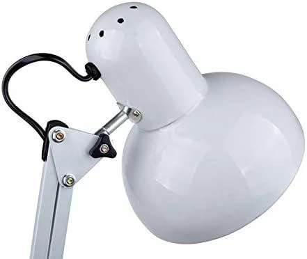 Akrobat Hareketli Masa Çalışma Lambası - Manikür Masa Lambası  Mengeneli Beyaz - Resim 3