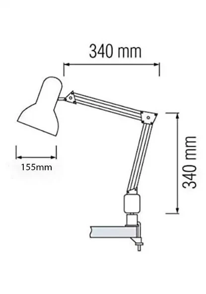 Akrobat Hareketli Masa Çalışma Lambası - Manikür Masa Lambası  Mengeneli Beyaz - Resim 4