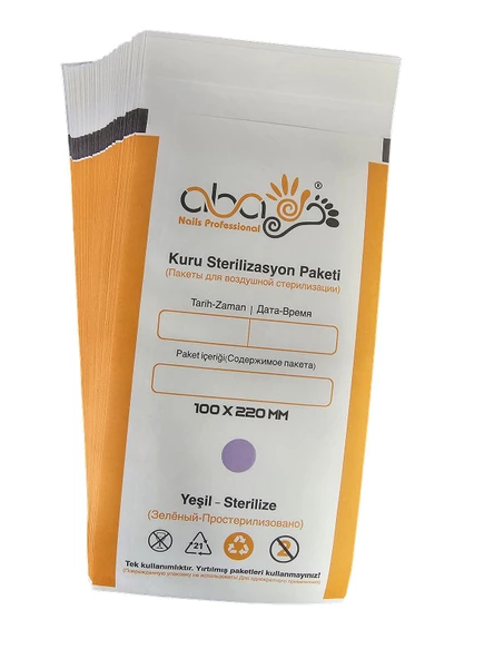 ABA Alet Sterilizasyon Zarfı İndikatörlü Sterilizasyon Kraft Paket 100x220mm (200 Adet) ürün görseli