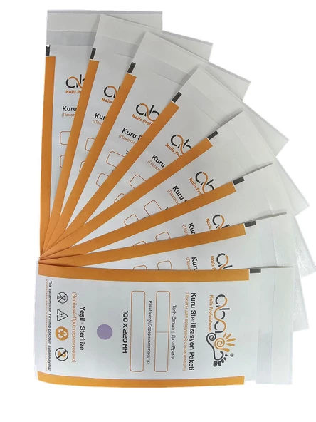ABA Alet Sterilizasyon Zarfı İndikatörlü Sterilizasyon Kraft Paket 100x220mm (200 Adet) - Resim 2