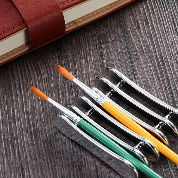 Manikür Protez Tırnak Fırça Standı Fırça Tutucu Silver - 2