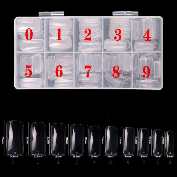 Manikür Protez Tırnak Uzatma Tips 500'lü Şeffaf ürün görseli