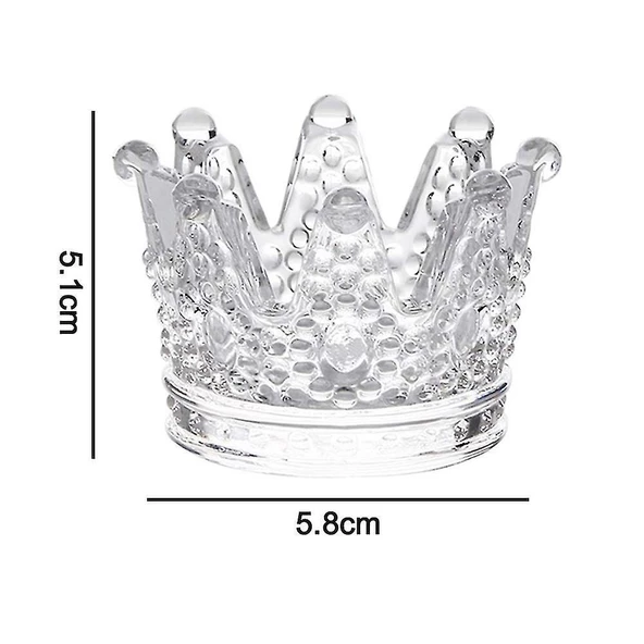 Tırnak Akrilik Sistem Kabı ve Fırça Standı Çok Amaçlı Cam Kase Taç 2li - 5