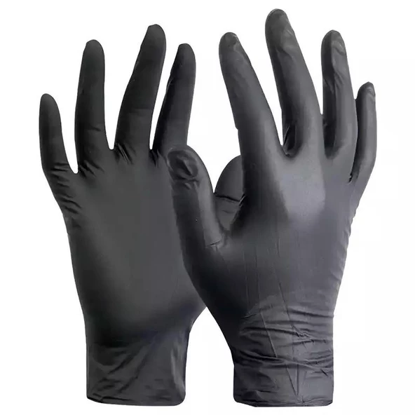 Pudrasız Siyah Nitril Eldiven Large HasPet 100lü - Resim 3