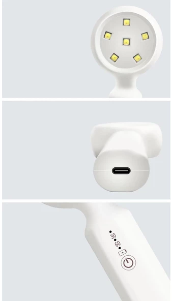 Portatif Mini Uv Led Lamba Manikür Tırnak Kurutucu Led Lamba Beyaz 18w - 4
