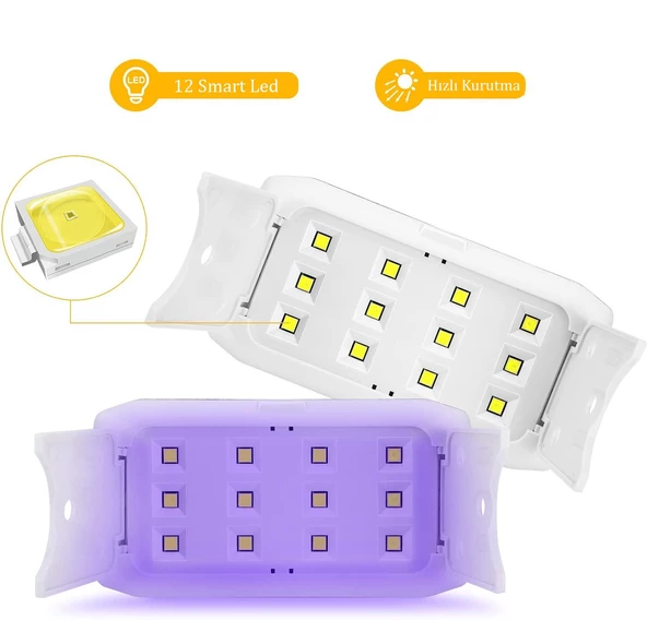 XLed Portatif Mini Uv Led Lamba Manikür Tırnak Kurutucu Beyaz 36w - 3