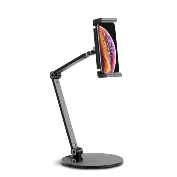 NPO STD20144LG 360° Ayarlanabilir Teleskobik 4"-13" Ergonomik Tablet Standı Koyu Gri - 4