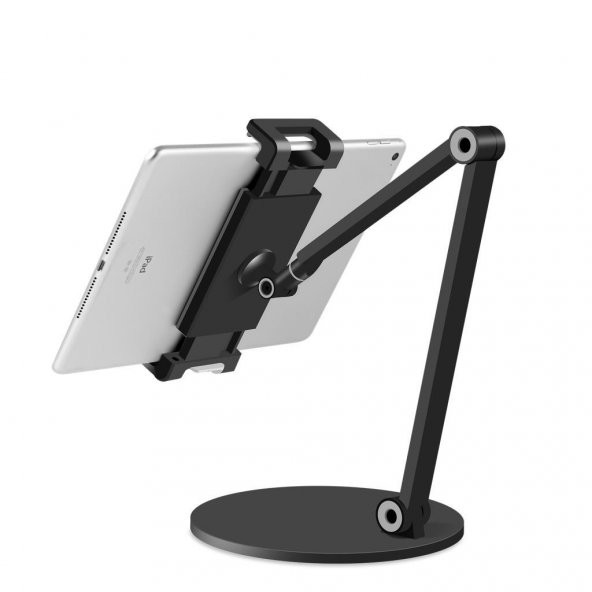 NPO STD20144LG 360° Ayarlanabilir Teleskobik 4"-13" Ergonomik Tablet Standı Koyu Gri - 6