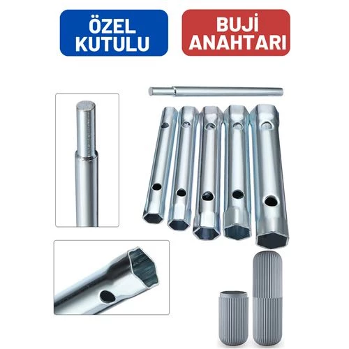 ModaCar Torklu 5 Ebat Buji Sökme Takma Anahtarı Kutulu Set